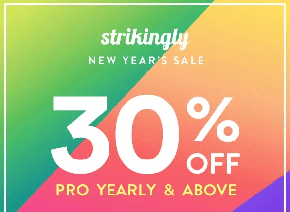 null Strikingly offers seasonal discounts for 30% off